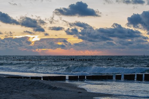 clouds  evening  baltic sea