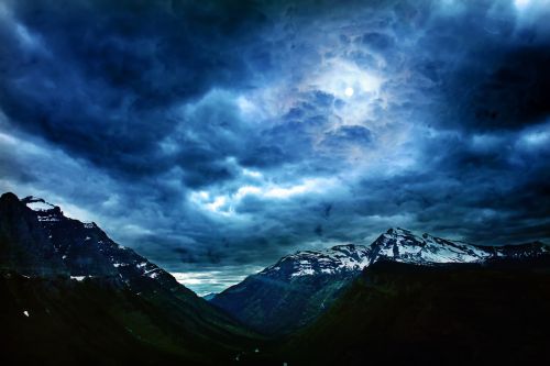 clouds storm glacier national park
