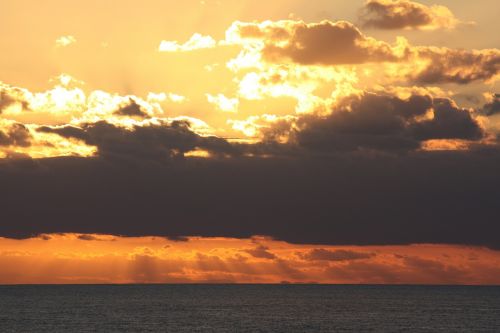 clouds sunset evening