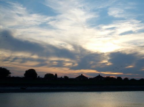 clouds sunset evening