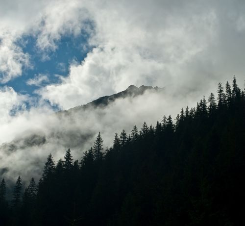 clouds mountain peak