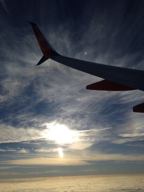 clouds plane airplane