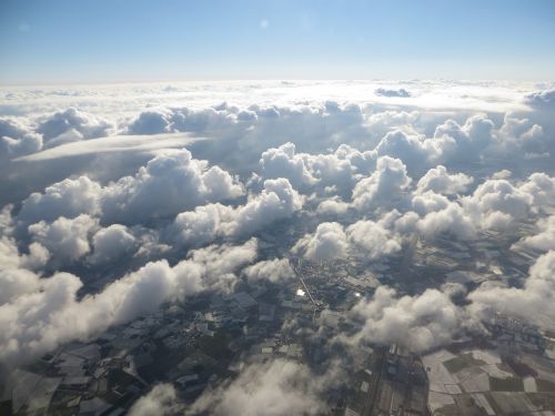 clouds top view plane