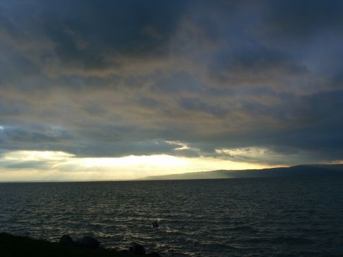 clouds lake gray