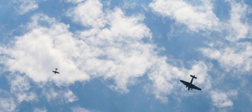 clouds sky aircraft