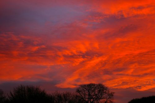 clouds sky red