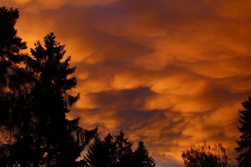 clouds sunset evening