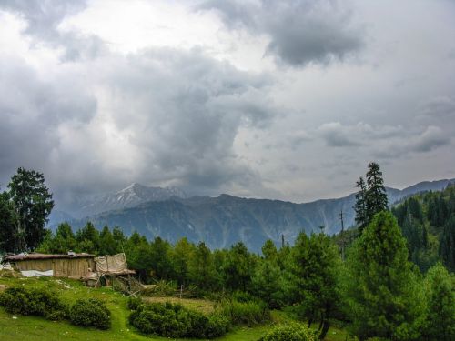 clouds mountains nature