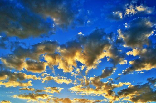 Clouds Tinted At Sunset