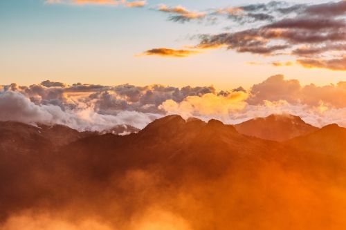 cloudscape mountains sky