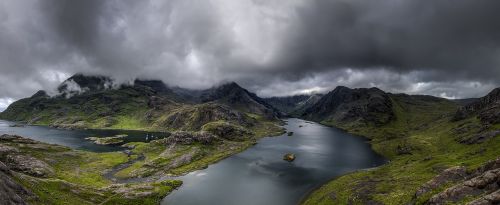 cloudy lake landscape