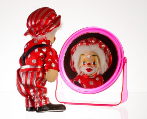 clown mirror reflection
