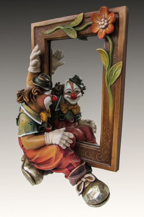 clown mirror photo montage