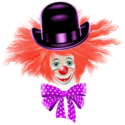 clown red hair red nose hat