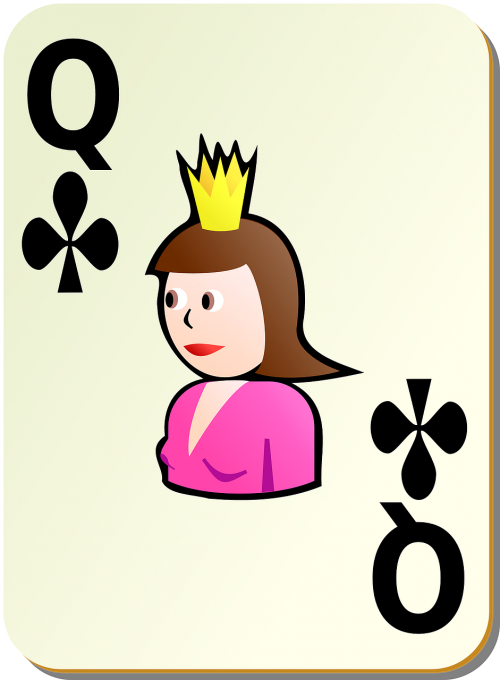 clubs queen playing cards