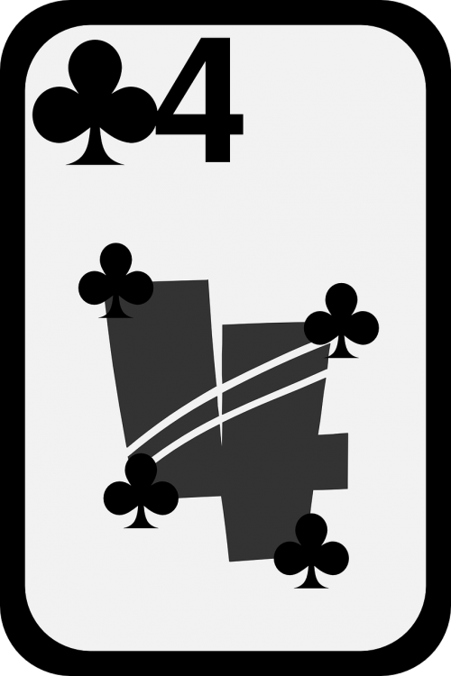 clubs card four