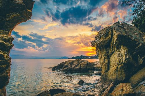 coast rocks craggy