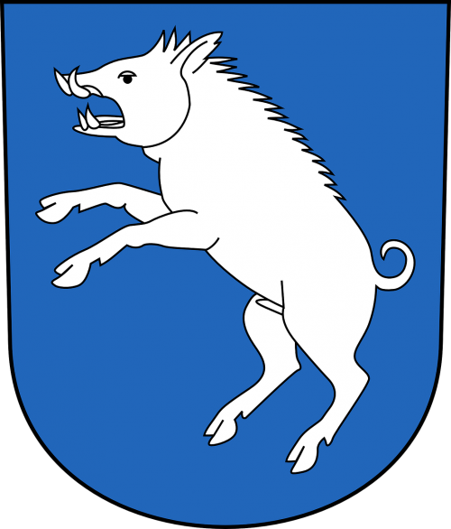 coat of arms pig jumping