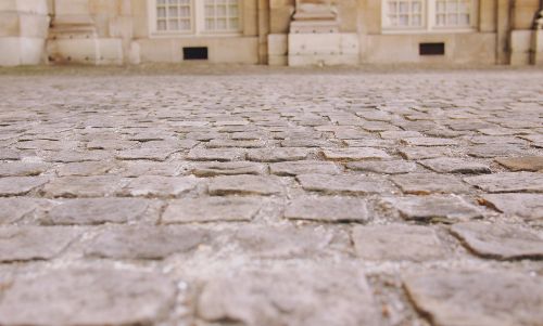 cobblestone street road