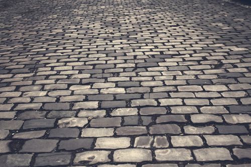 cobblestones road paving stones