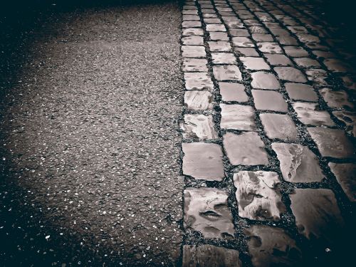 cobblestones road paving stones