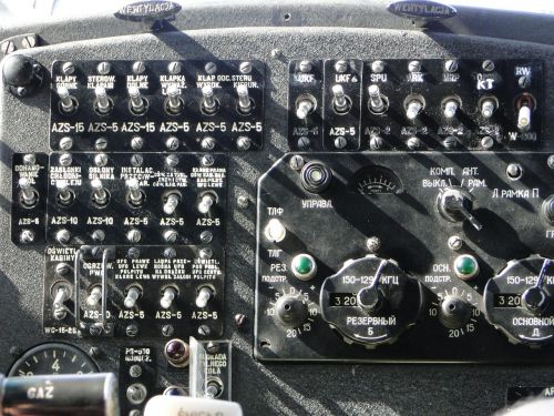 cockpit control panel light aircraft inside