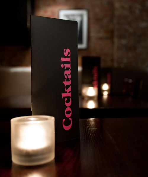 cocktail menu table