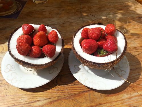 coconut strawberries coconuts