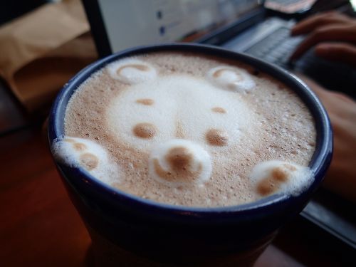 coffee latte laptop
