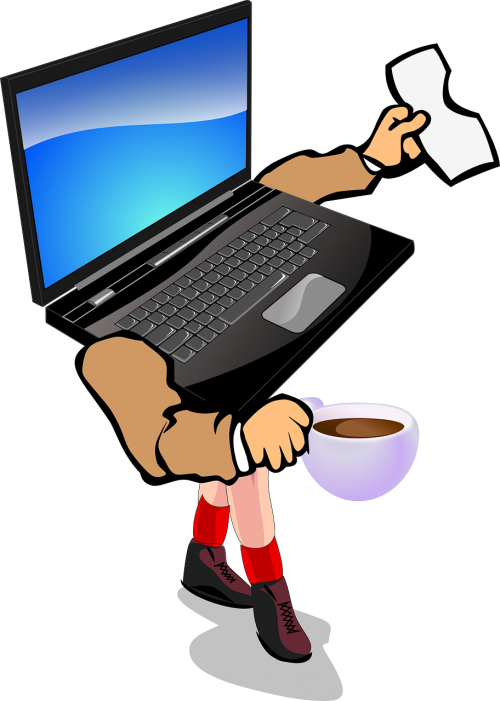 coffee computer laptop