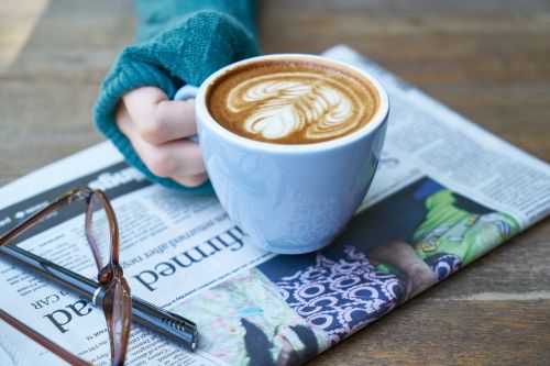 coffee latte newspaper