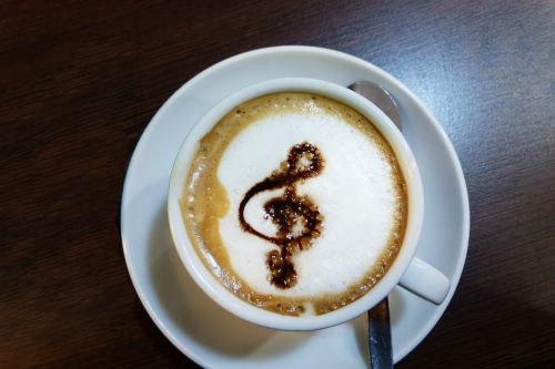 coffee music treble clef