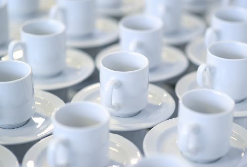 coffee cups stacked
