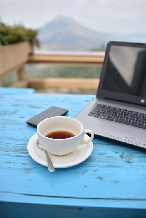 coffee laptop computer