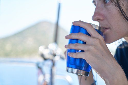 coffee  glass  blue