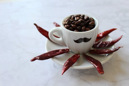 coffee  chilli  coffee beans