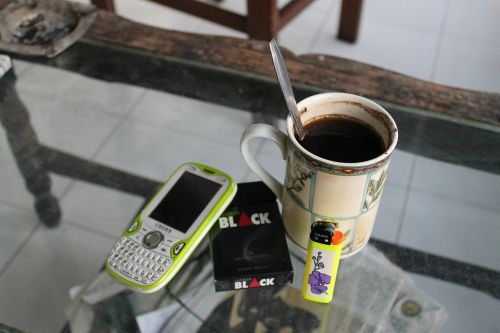coffee coffee break mobile phone