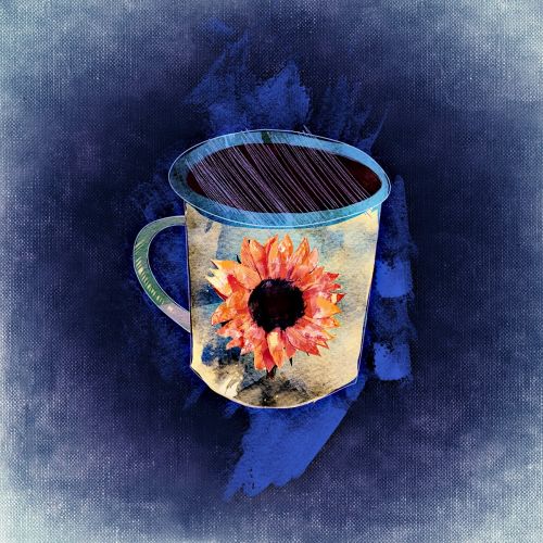 coffee cup flower