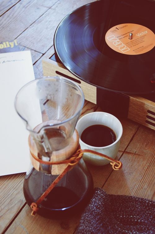 coffee vinyl record music