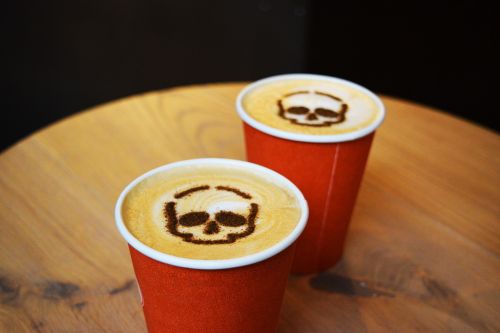 coffee art halloween coffee takeaway