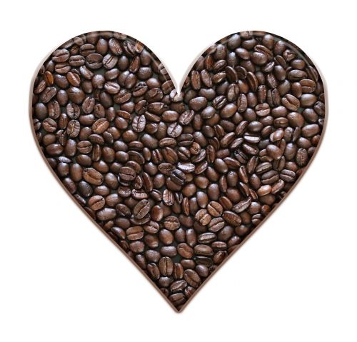 coffee beans heart coffee