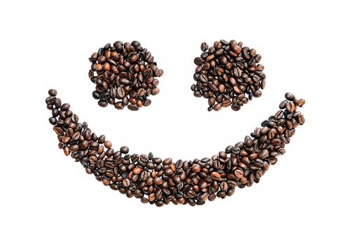 coffee beans  smiley  background
