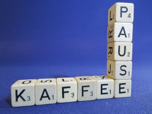 coffee break letters cube