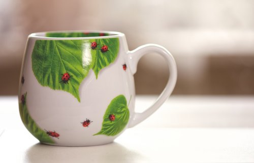 coffee cup  ladybug  lucky charm