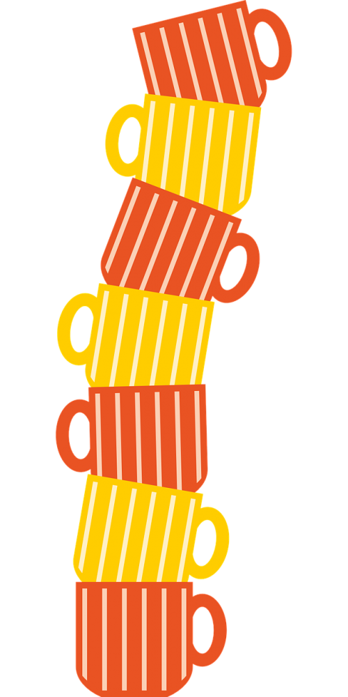 coffee cup retro stack