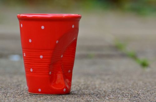 coffee mugs crumpled ceramic