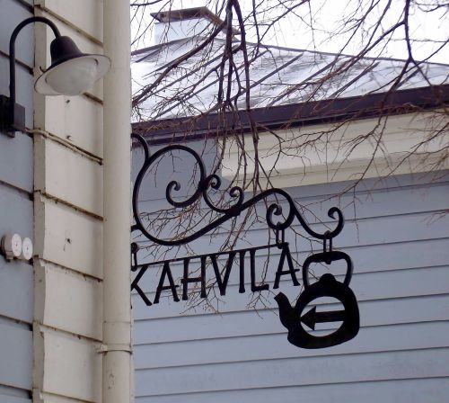coffee shop sign metal