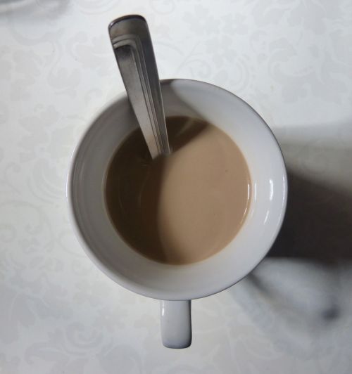 coffee with milk cut breakfast