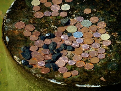coins fountain lucky charm