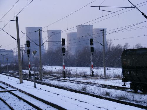 cold railroad snow